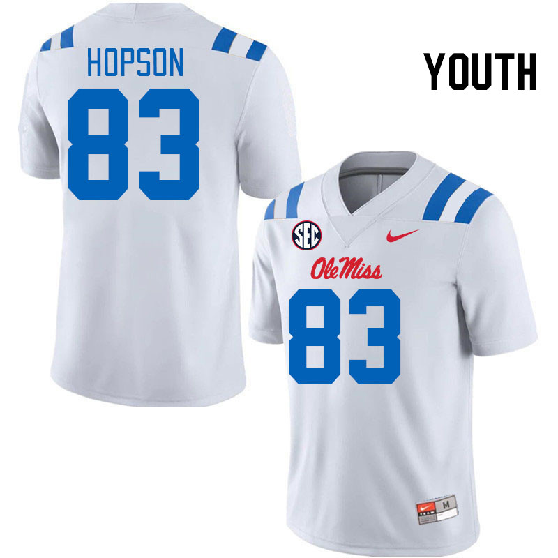 Youth #83 Jarnorris Hopson Ole Miss Rebels 2024 New Uniforms College Football Jerseys Stitched-White